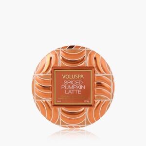 Anthropologie NWT Voluspa Spiced Pumpkin Latte Min Tin Candle